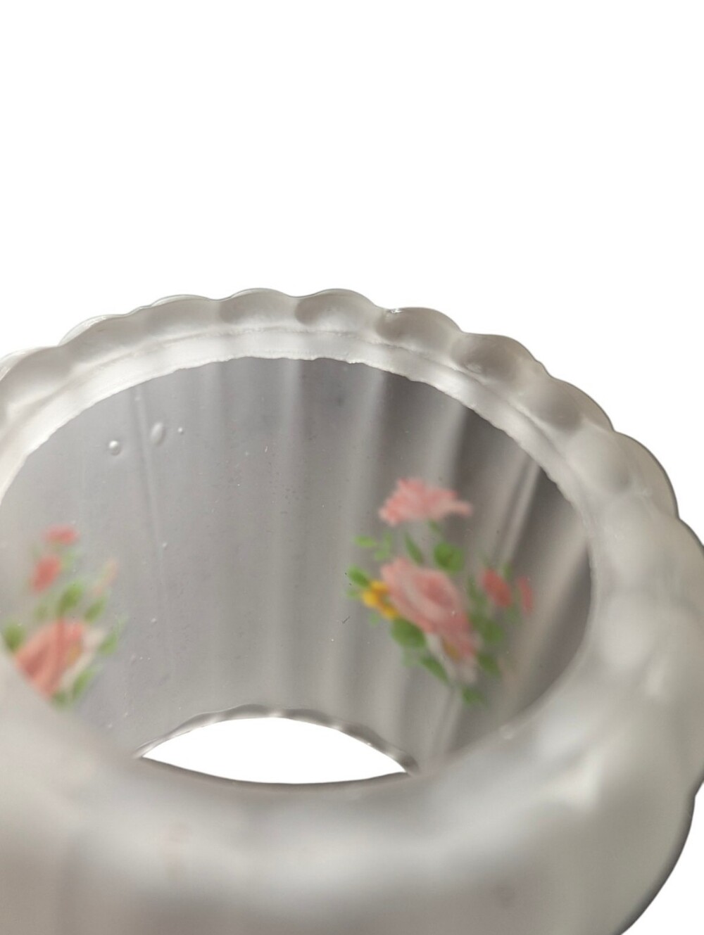 Vintage Westmoreland Frosted Satin Glass Rose Fairy Lamp Shade. SHADE ONLY - Picture 7 of 16